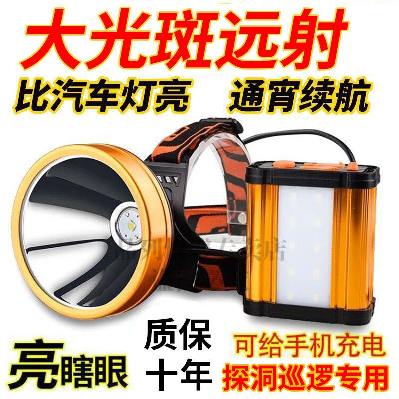 探照燈頭戴式頭燈 強光遠射，戶外釣魚與作業的照明利器